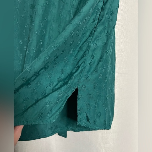 Sandro Paris Green Textured Tie Blouse Small - Picture 7 of 12